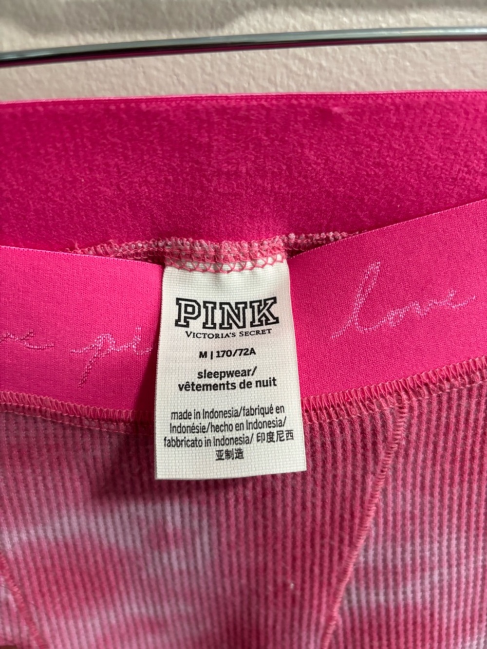 Love Pink Ribbed Tie-Dye Ribbed Shorts - Pink - Picture 3 of 3